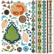 Набор наклеек фигурных на листе 30,5х30,5 см, Element Stickers, серия: Marrakech