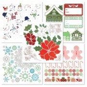 Набор натирок  rub-on 11,5х12 см, серия: Nordic Holiday, упаковка 5 листов с разными рисунками