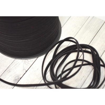Шнур бархатный Черный ширина 2,5 мм, толщина 1 мм