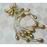 Тычинки большие золотистые, перламутр 5 мм, 10 шт, TZB