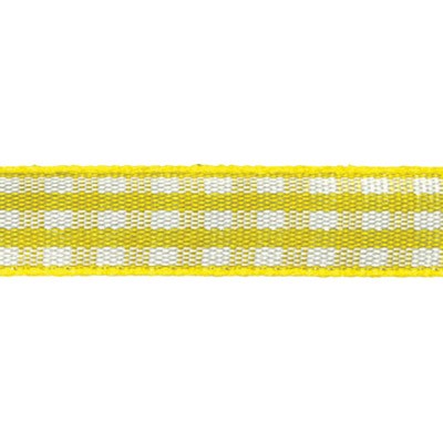 Лента синтетическая Клетка желто-белый, ширина 10 мм, 1м