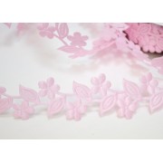 Лента декоративная Цветочки-листочки Розовый ширина 3 см, 1 м