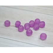 Бусины стекло Круглые матовые Фиолетовый 6 мм, 10 шт.