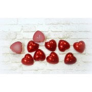 Сердечки полужемчужины Красные, размер 12*12 мм, 10 шт.