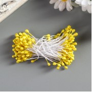 Тычинки для искусственных цветов Капельки желтый, 130 шт, 6 см